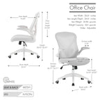 Sedia da ufficio ergonomica in rete con base in nylon e meccanismo di inclinazione