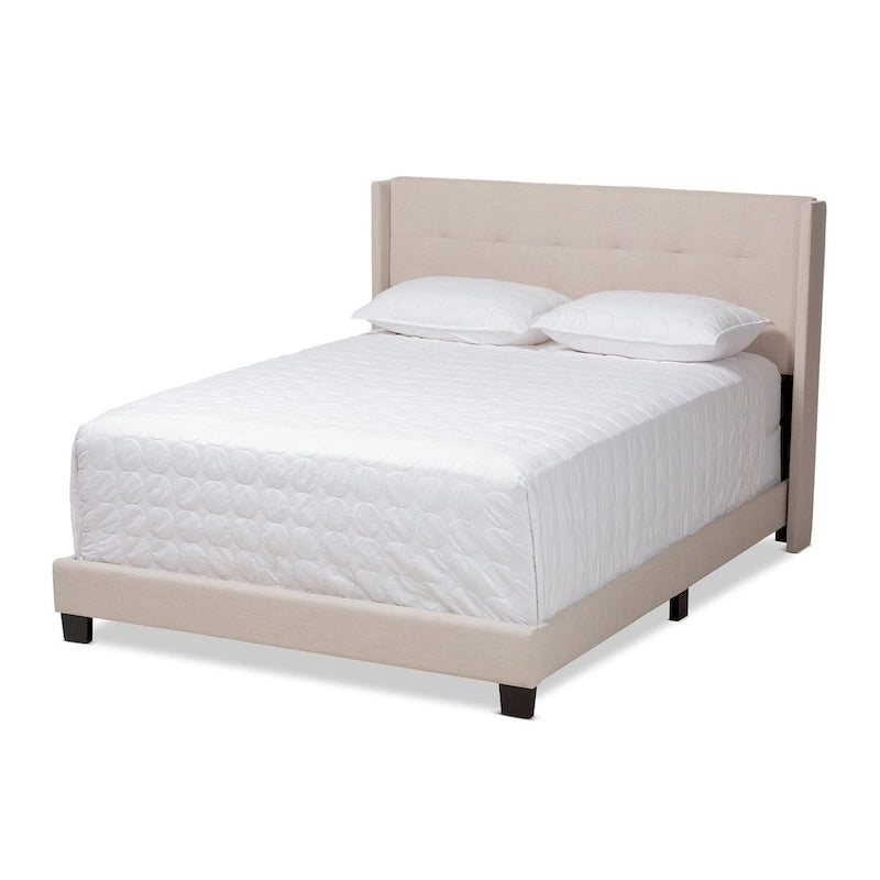 Letto moderno in tessuto trapuntato