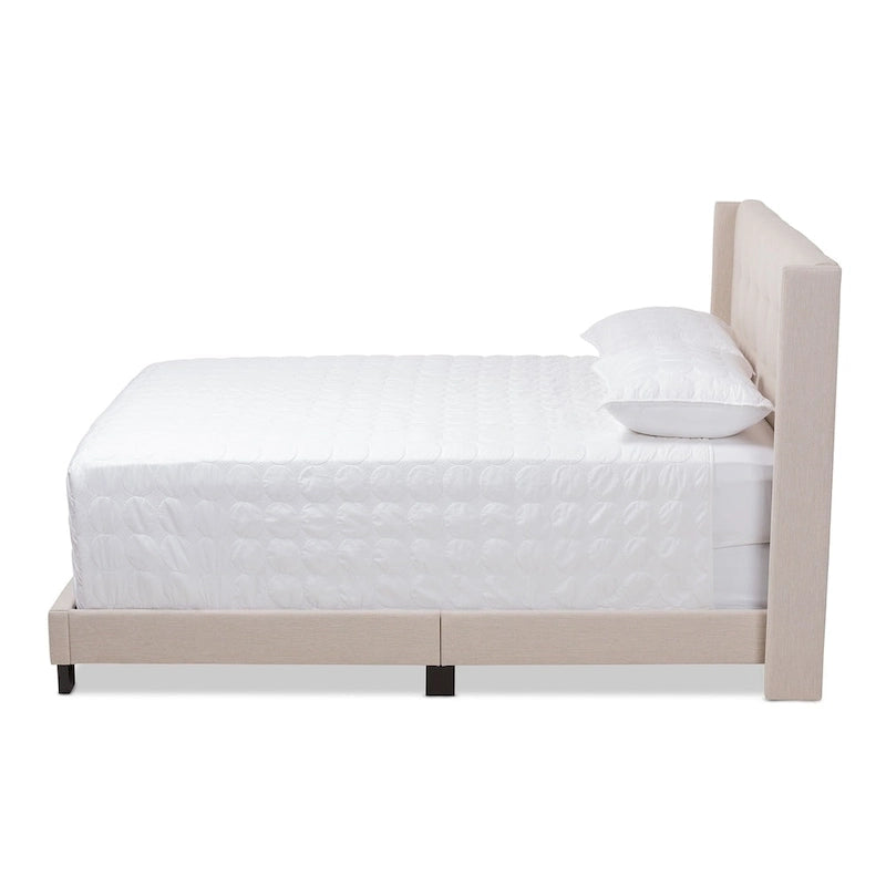 Letto moderno in tessuto trapuntato