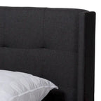 Letto moderno in tessuto trapuntato