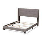 Letto moderno in tessuto trapuntato