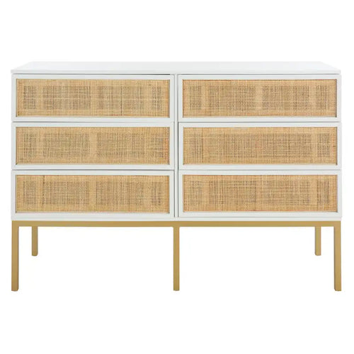 Cassettiera in rattan a 6 cassetti