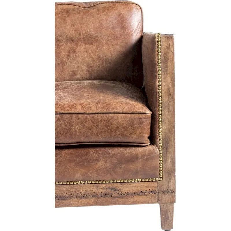 Divano vintage in pelle marrone