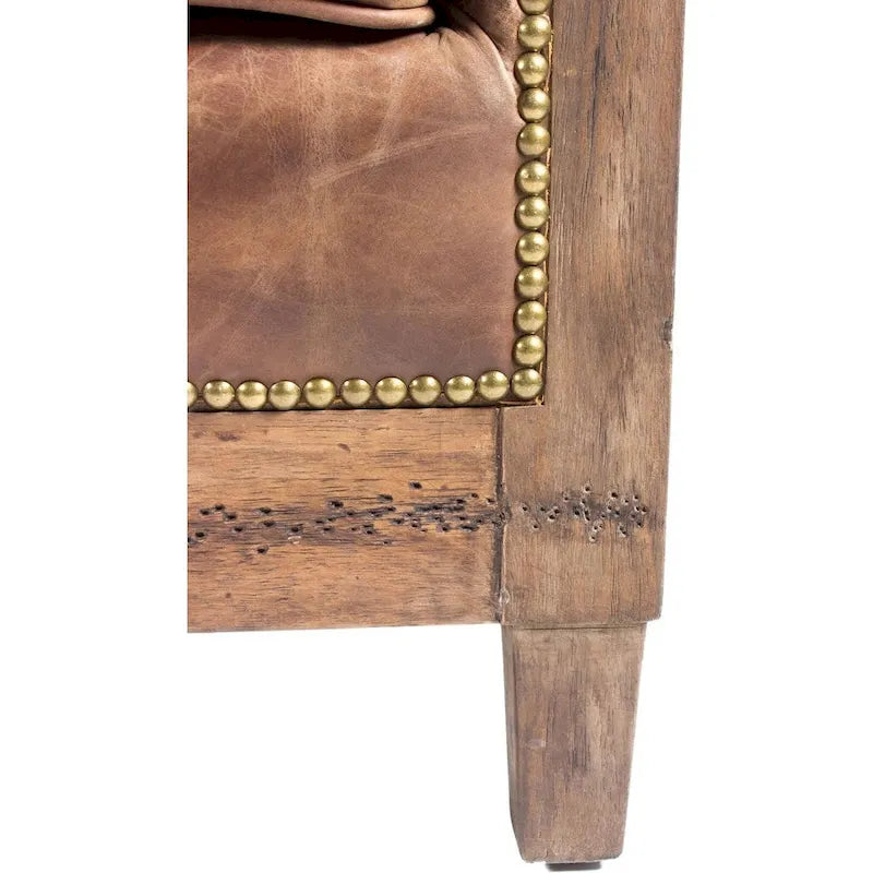 Divano vintage in pelle marrone