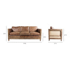 Divano vintage in pelle marrone