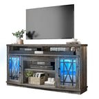 Mobile TV highboy da 59 pollici con 2 ante e luci LED, adatto per TV fino a 70 pollici