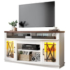 Mobile TV highboy da 59 pollici con 2 ante e luci LED, adatto per TV fino a 70 pollici