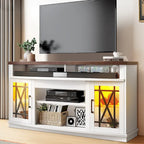 Mobile TV highboy da 59 pollici con 2 ante e luci LED, adatto per TV fino a 70 pollici