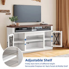Mobile TV highboy da 59 pollici con 2 ante e luci LED, adatto per TV fino a 70 pollici