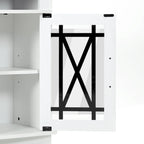 Mobile TV highboy da 59 pollici con 2 ante e luci LED, adatto per TV fino a 70 pollici