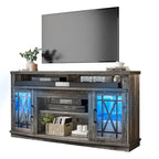 Mobile TV highboy da 59 pollici con 2 ante e luci LED, adatto per TV fino a 70 pollici