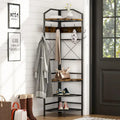 Albero angolare da ingresso con porta scarpe, appendiabiti da ingresso con 6 doppi ganci, scarpiera organizer per ingresso, corridoio, camera da letto