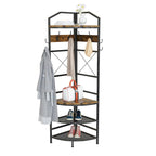 Albero angolare da ingresso con porta scarpe, appendiabiti da ingresso con 6 doppi ganci, scarpiera organizer per ingresso, corridoio, camera da letto