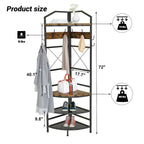 Albero angolare da ingresso con porta scarpe, appendiabiti da ingresso con 6 doppi ganci, scarpiera organizer per ingresso, corridoio, camera da letto