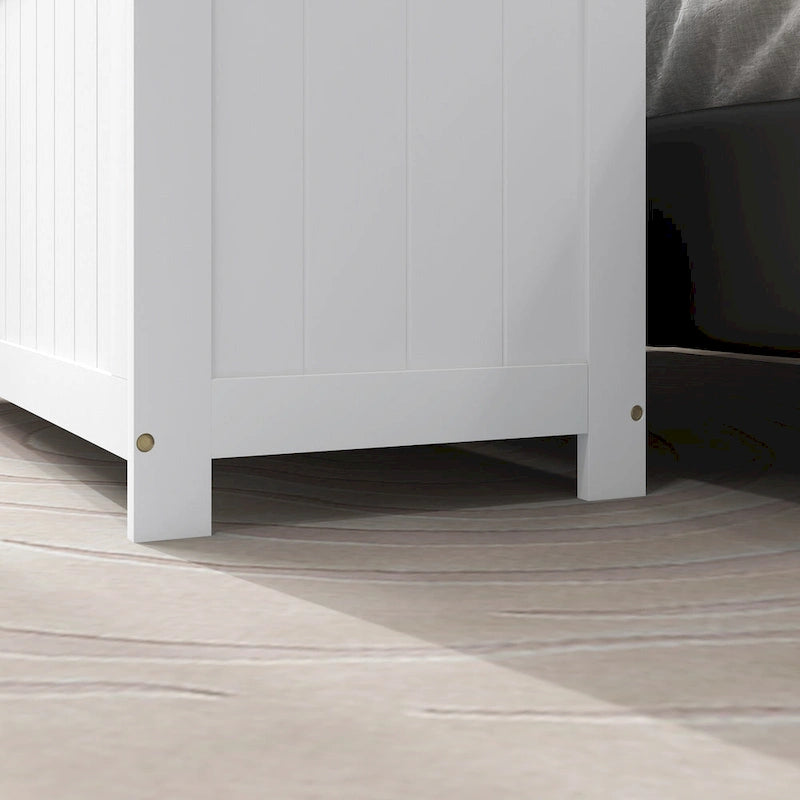 Cassapanca Contenitore, Scatola in Legno con 2 Cerniere di Sicurezza e Maniglie Intagliate, Baule Contenitore Moderno per Soggiorno, Ingresso