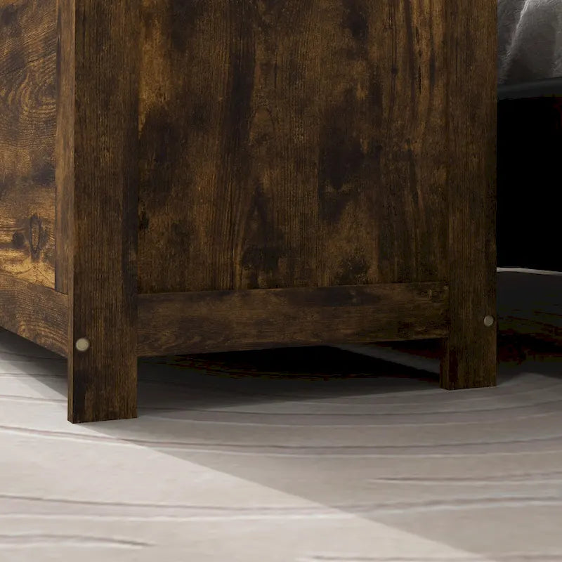 Cassapanca Contenitore, Scatola in Legno con 2 Cerniere di Sicurezza e Maniglie Intagliate, Baule Contenitore Moderno per Soggiorno, Ingresso