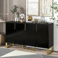 Credenza moderna con quattro ante, maniglie e gambe in metallo e scaffali regolabili per la cucina