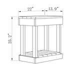 Tavolino/Tavolo d'Appoggio per Divano in Legno Massello Stile Rustico - 11 L x 26 A