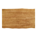 60 Tavolo da Pranzo in Legno di Acacia Bordo Naturale - Nero Naturale