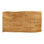 60 Tavolo da Pranzo in Legno di Acacia Bordo Naturale - Nero Naturale