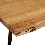 60 Tavolo da Pranzo in Legno di Acacia Bordo Naturale - Nero Naturale