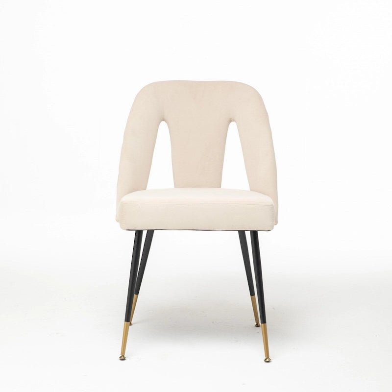 Sedie da pranzo imbottite moderne e contemporanee con borchie e gambe in metallo