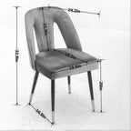 Sedie da pranzo imbottite moderne e contemporanee con borchie e gambe in metallo
