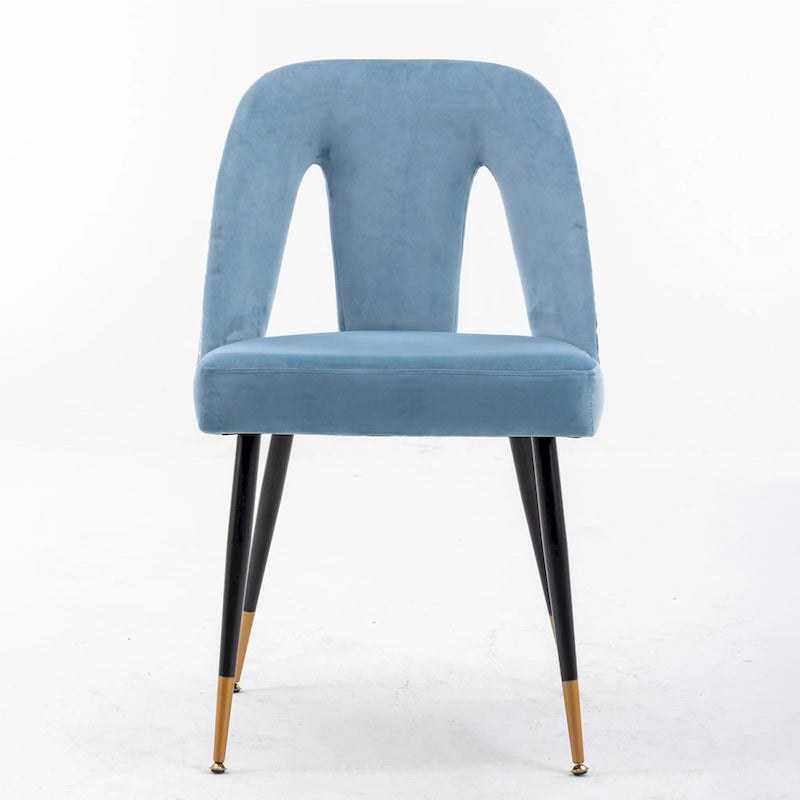 Sedie da pranzo imbottite moderne e contemporanee con borchie e gambe in metallo