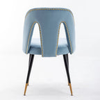 Sedie da pranzo imbottite moderne e contemporanee con borchie e gambe in metallo