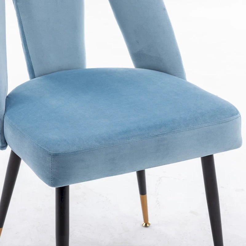 Sedie da pranzo imbottite moderne e contemporanee con borchie e gambe in metallo