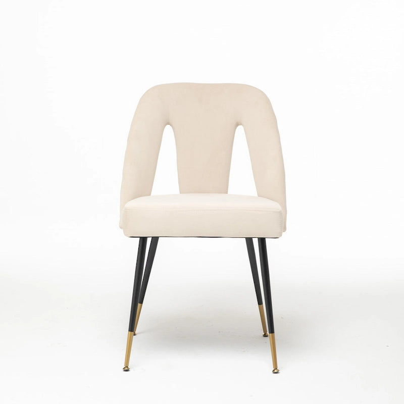 Sedie da pranzo imbottite moderne e contemporanee con borchie e gambe in metallo