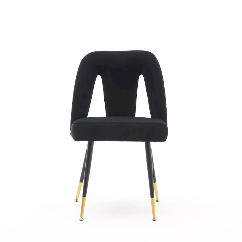 Sedie da pranzo imbottite moderne e contemporanee con borchie e gambe in metallo