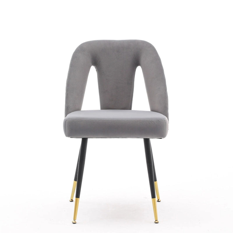 Sedie da pranzo imbottite moderne e contemporanee con borchie e gambe in metallo