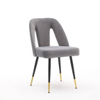 Sedie da pranzo imbottite moderne e contemporanee con borchie e gambe in metallo