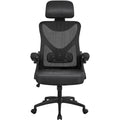 Sedia da ufficio in rete con schienale alto, braccioli ribaltabili e design ergonomico