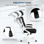 Sedia da ufficio in rete con schienale alto, braccioli ribaltabili e design ergonomico