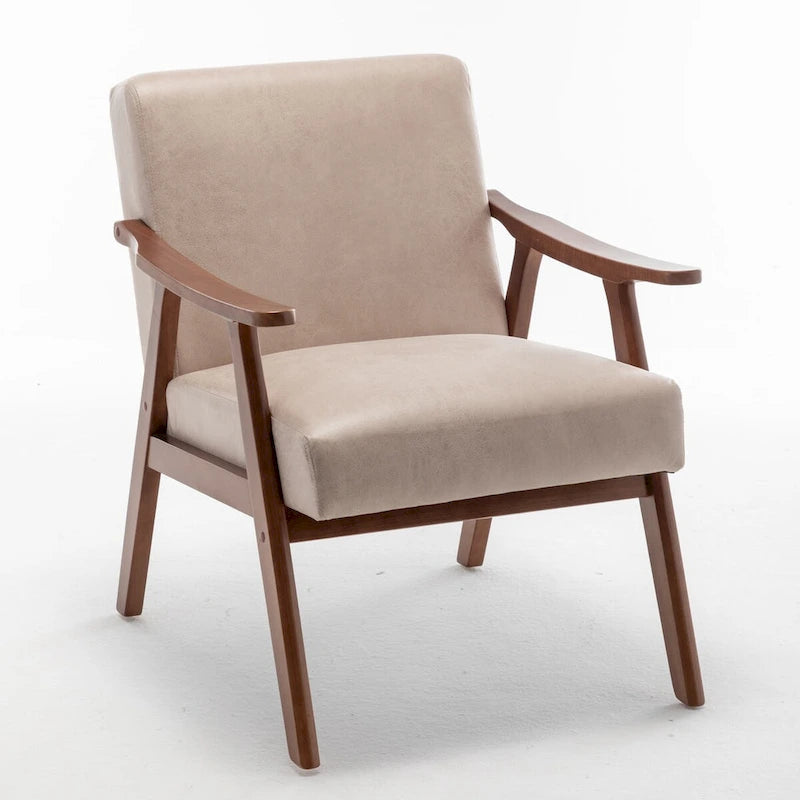 Sedia Mid-Century Modern, Sedia da Soggiorno con Struttura in Legno Massello
