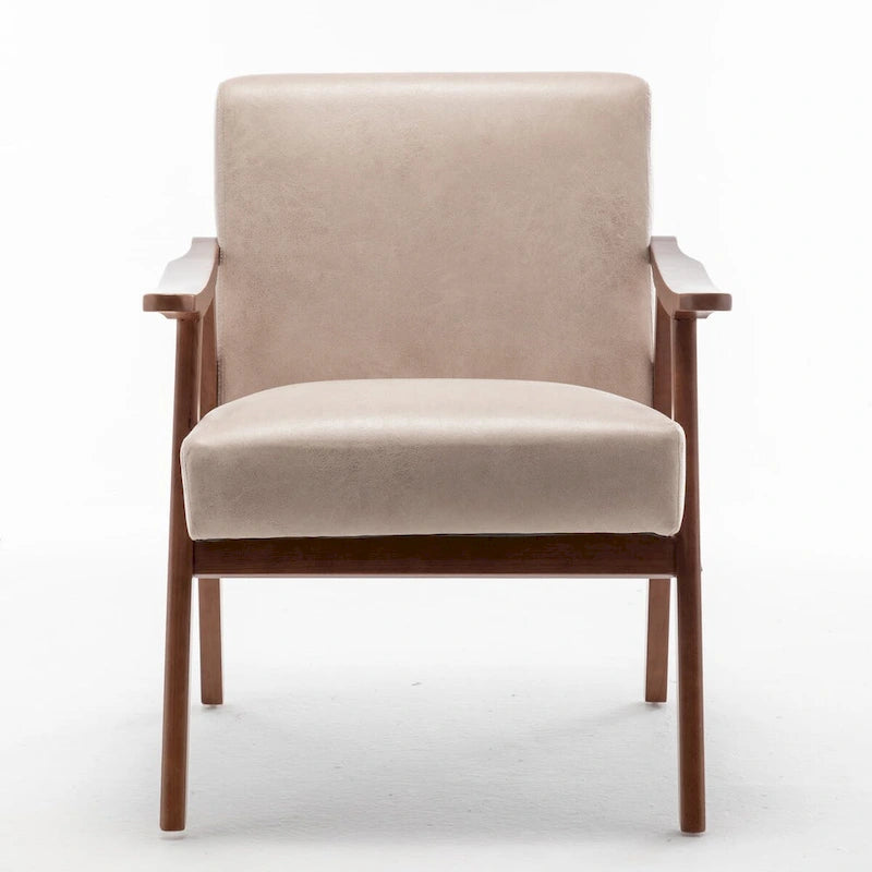Sedia Mid-Century Modern, Sedia da Soggiorno con Struttura in Legno Massello