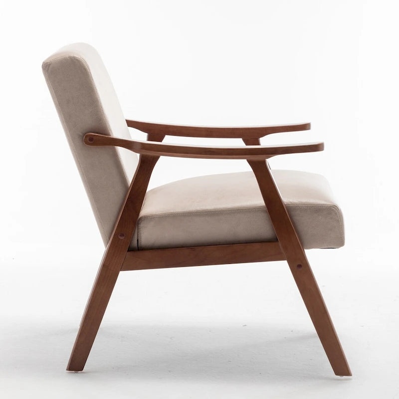 Sedia Mid-Century Modern, Sedia da Soggiorno con Struttura in Legno Massello
