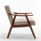 Sedia Mid-Century Modern, Sedia da Soggiorno con Struttura in Legno Massello