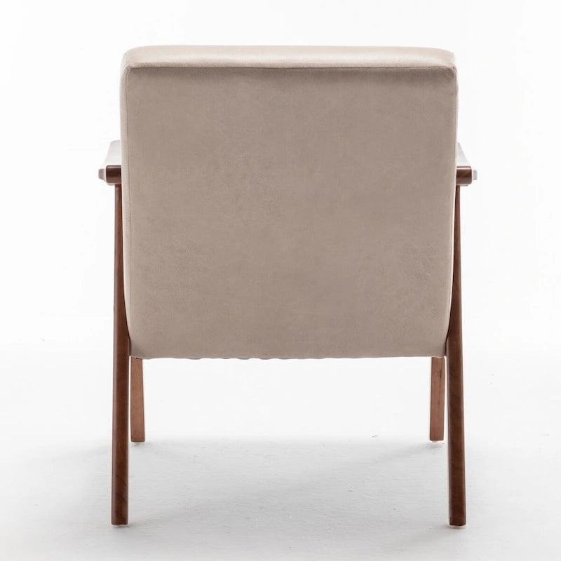 Sedia Mid-Century Modern, Sedia da Soggiorno con Struttura in Legno Massello