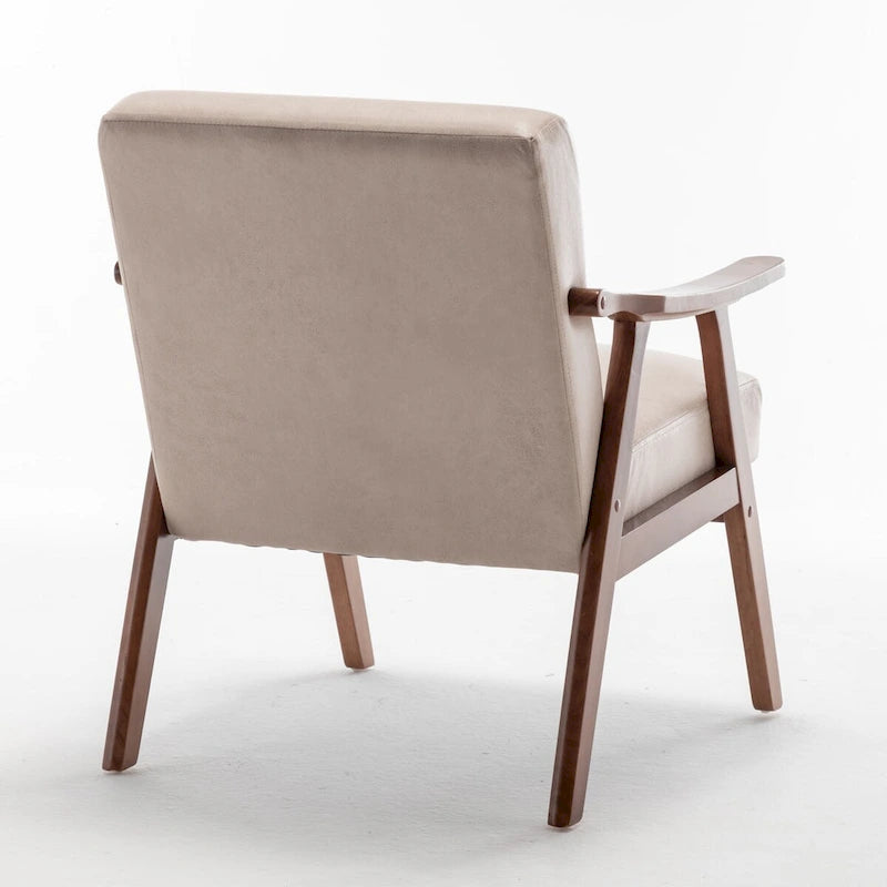 Sedia Mid-Century Modern, Sedia da Soggiorno con Struttura in Legno Massello