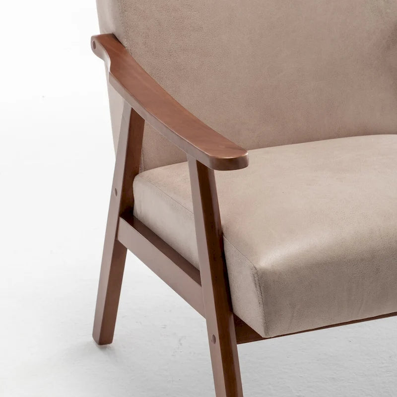 Sedia Mid-Century Modern, Sedia da Soggiorno con Struttura in Legno Massello