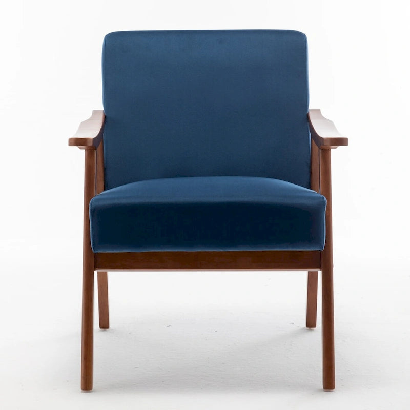 Sedia Mid-Century Modern, Sedia da Soggiorno con Struttura in Legno Massello