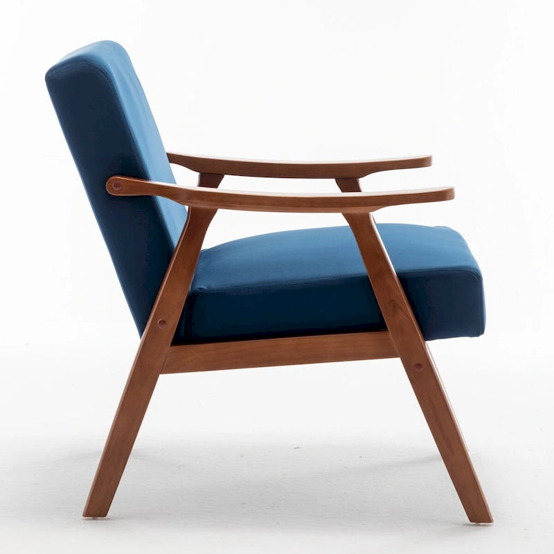 Sedia Mid-Century Modern, Sedia da Soggiorno con Struttura in Legno Massello