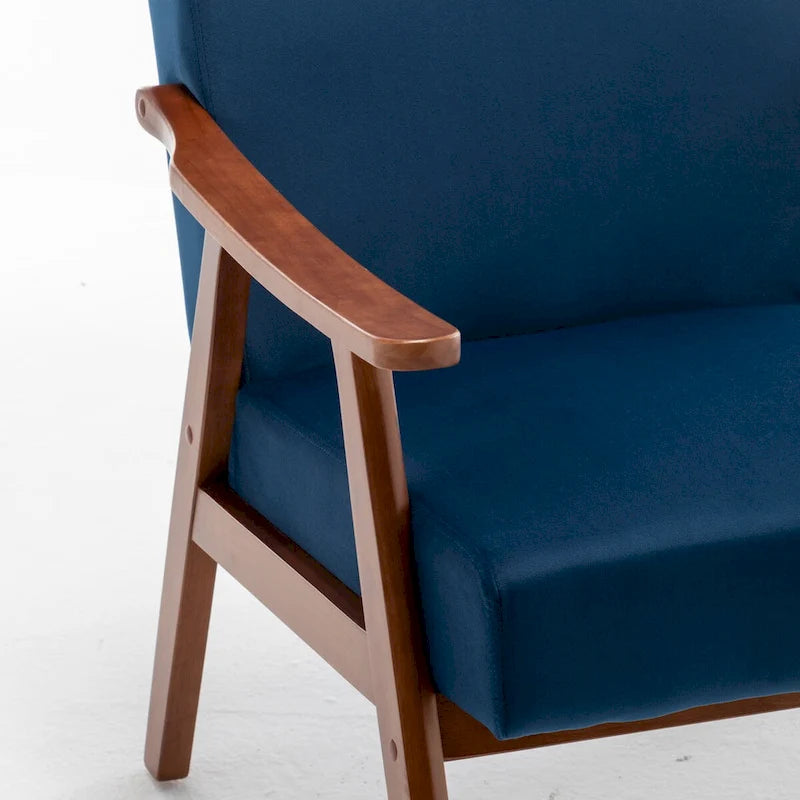 Sedia Mid-Century Modern, Sedia da Soggiorno con Struttura in Legno Massello