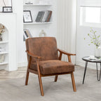 Sedia Mid-Century Modern, Sedia da Soggiorno con Struttura in Legno Massello