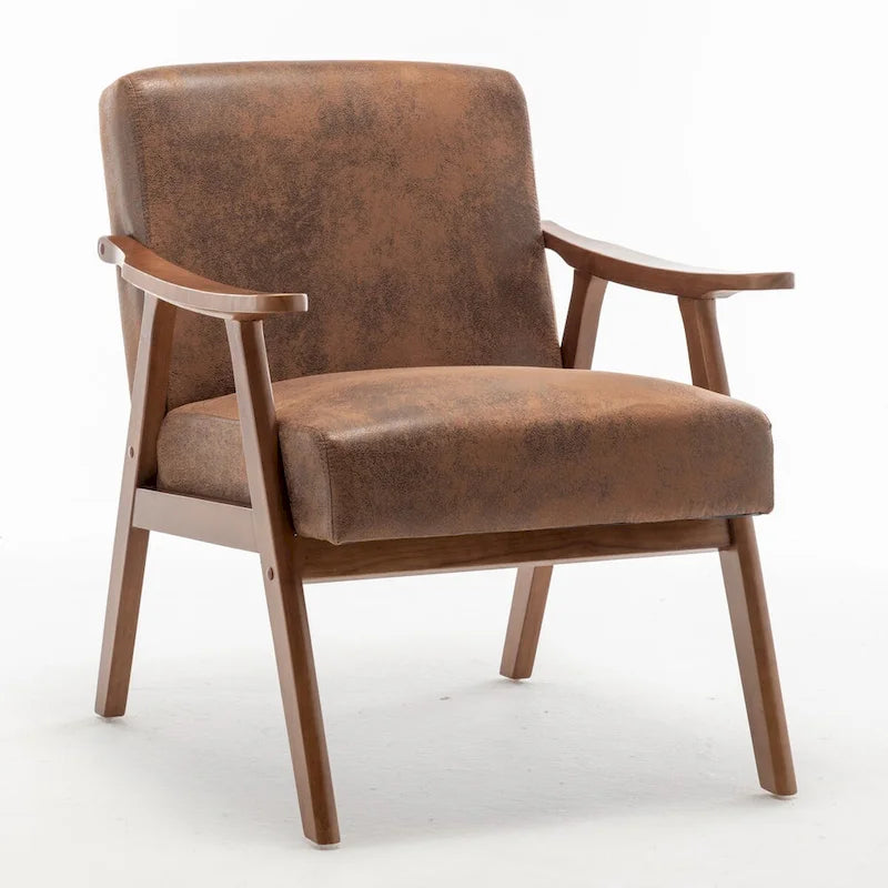 Sedia Mid-Century Modern, Sedia da Soggiorno con Struttura in Legno Massello
