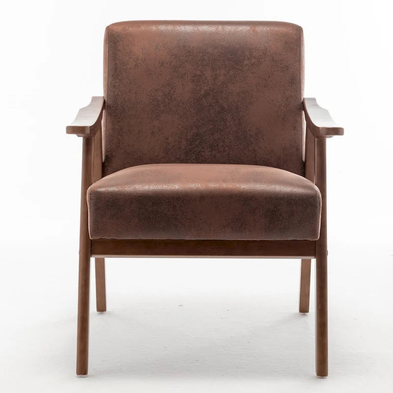 Sedia Mid-Century Modern, Sedia da Soggiorno con Struttura in Legno Massello