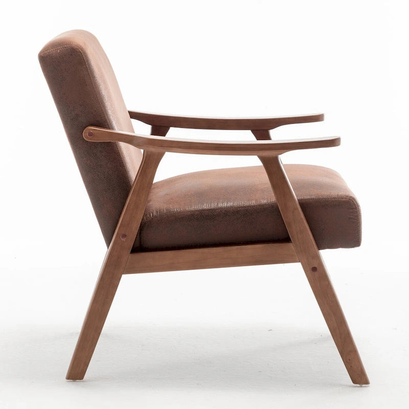 Sedia Mid-Century Modern, Sedia da Soggiorno con Struttura in Legno Massello